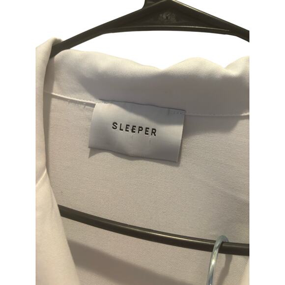 Sleeper Party Pajamas Set with Feather Trim in White XL NWT $390 - Picture 9 of 13